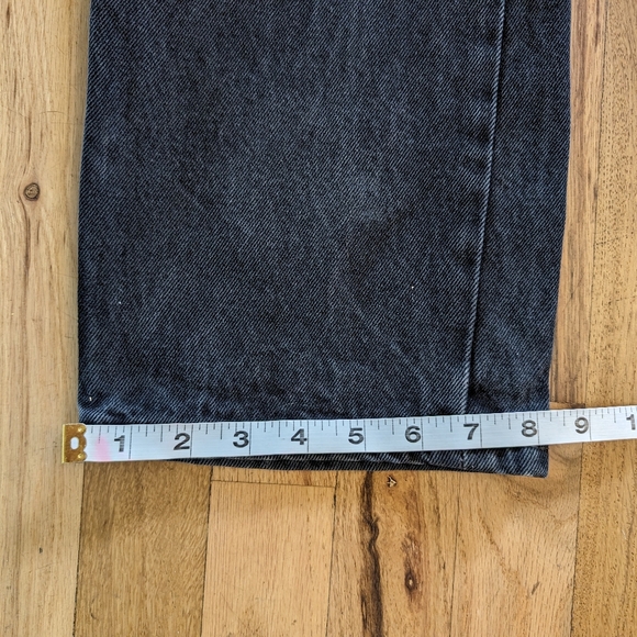 Levis 505 Jeans Mens 34x33 Black Regular Fit Straight Leg Denim Pants - Picture 7 of 13